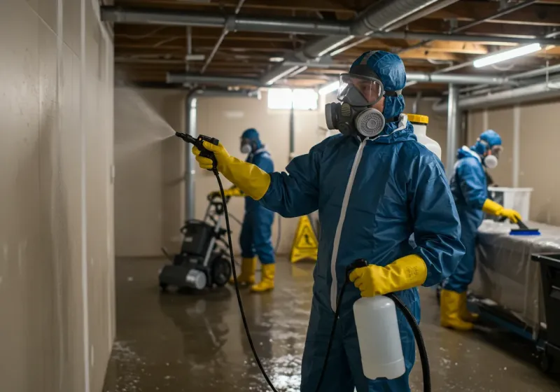 Basement Sanitization and Antimicrobial Treatment process in Avilla, IN