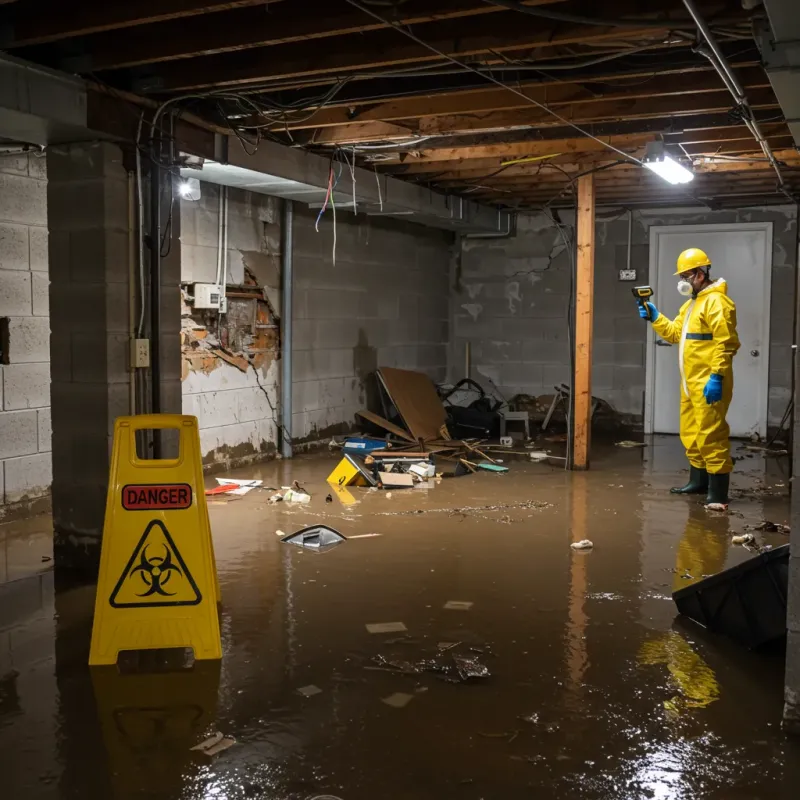 Flooded Basement Electrical Hazard in Avilla, IN Property