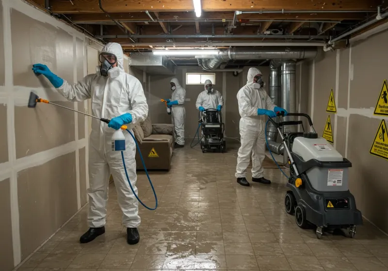 Basement Moisture Removal and Structural Drying process in Avilla, IN